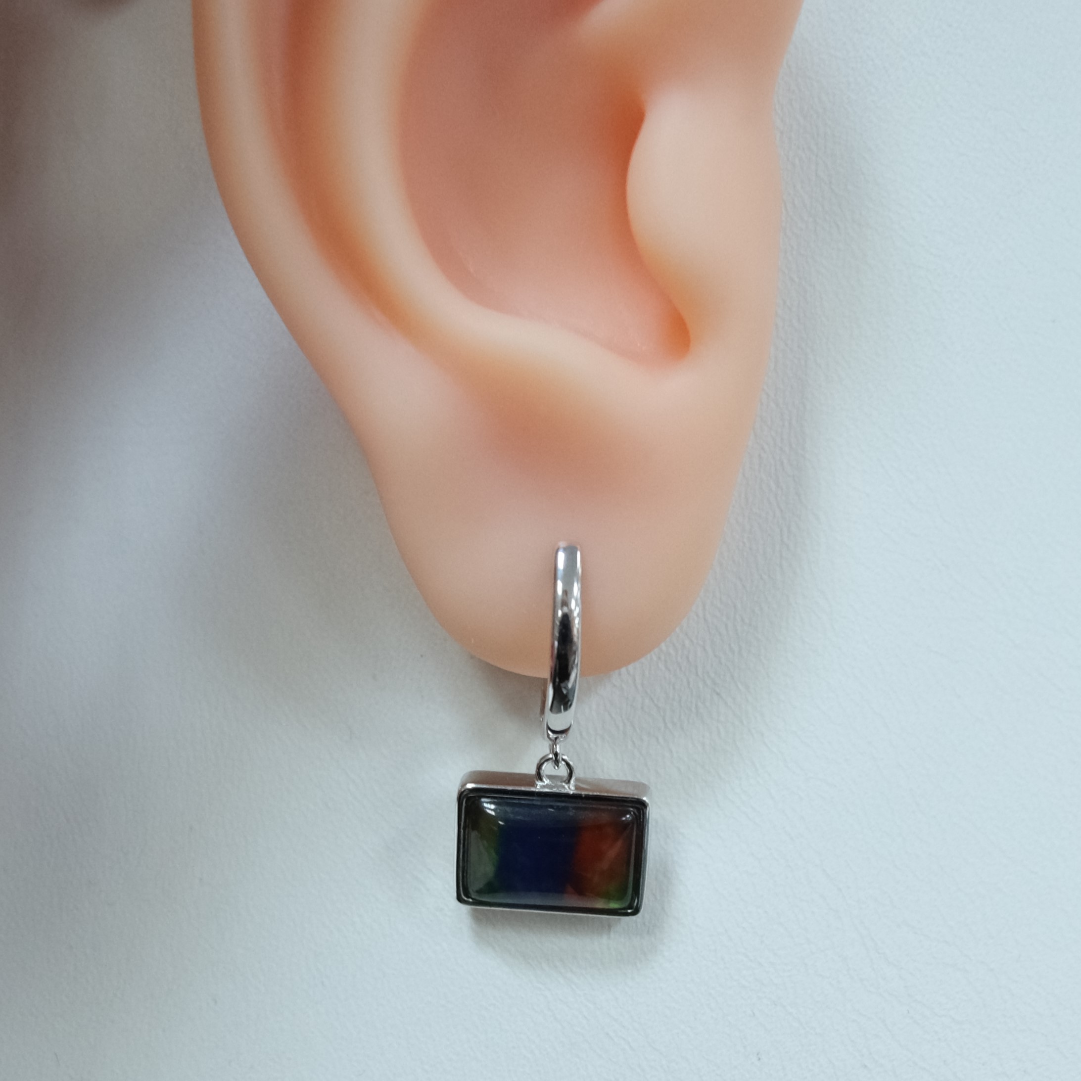 Серебряные серьги с аммолитами